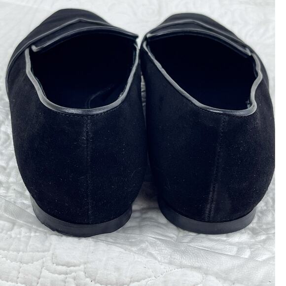 Marion Parke Women’s 37 US 7 Black Suede Slip On Loafer Dress Shoes - Picture 9 of 10